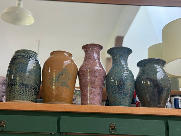 Medium mottled blue green vase