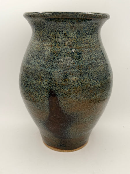 Blue green speckled vase