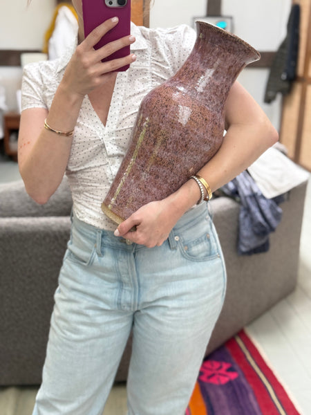 Large purple streaked vase