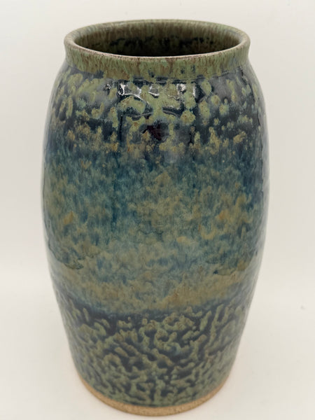 Medium mottled blue green vase