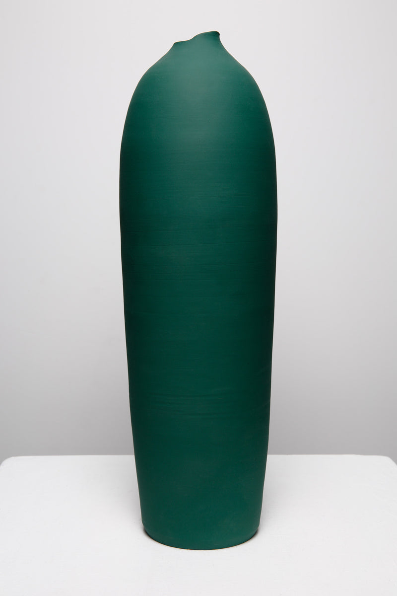 Tall, Matte, Deep Green Majorelle Vase 213